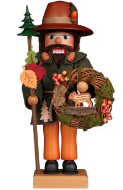 0-850 - Christian Ulbricht Nutcracker - Woodsman With Wreath - 18.5\H x 9\W x 9.25\D