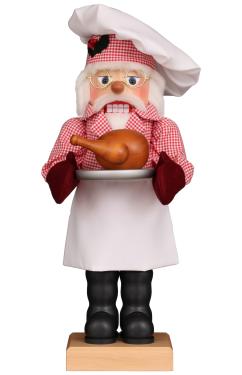 0-855 - Christian Ulbricht Nutcracker - Chef Santa With Turkey - 18\H x 7\W x 8.75\D