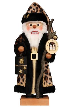 0-884 - Christian Ulbricht Nutcracker - Leopard Santa - 18.9\H x 8.1\W x 7.5\D