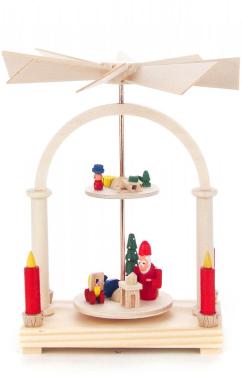 074-145 - Dregeno Mini Pyramid - Santa with Toys - 2-tiers - 4.5\H x 3.25\W x 1.75\D