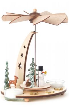 085-466 - Dregeno Pyramid - Snowman in Forest - 7\H x 6.5\W x 6\D