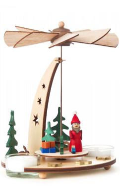 085-467 - Dregeno Pyramid - Santa with Toys \ Forest - 7\H x 6\W x 6.5\D