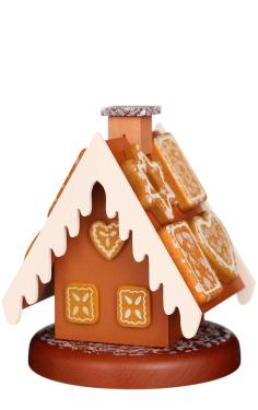 1-066 - Christian Ulbricht Incense Burner - Gingerbread House (Natural) - 4.25\H x 4\W x 4.5\D