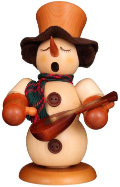 1-083 - Christian Ulbricht Smoker - Snowman With Lute - 9.1\H x 6..5W x 6.1\D