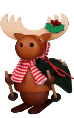 1-526 - Christian Ulbricht Incense Burner - Reindeer on Skis (Natural) - 5\H x 4\W x 3.75\D