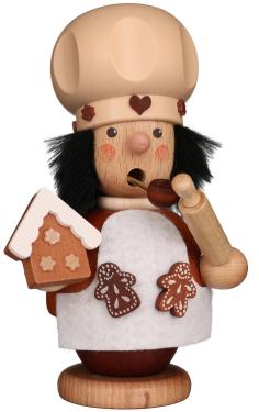1-541 - Christian Ulbricht Incense Burner - Gingerbread Baker (Natural) - 5.25\H x 3.5\W x 3.5\D