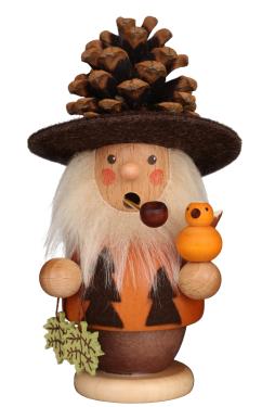 1-546 - Christian Ulbricht Smoker - Natural Pinecone Man With Bird - 5.75\H x 3.25\W x 3.25\D