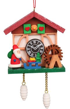 10-0566 - Christian Ulbricht Ornament - Cuckoo Clock Santa - 4.5\H x 2.5\W x 1.5\D