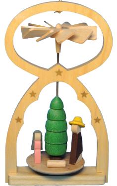 11706G - Richard Glaesser Mini Pyramid Hanging Ornament - Nativity - 5\H x 3\W x 2\D