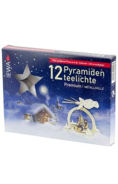 12-3815-P - German Tea Lights (Pack of 12) FOIL HOLDER - .72\H x 1.6\W x 1.6\D