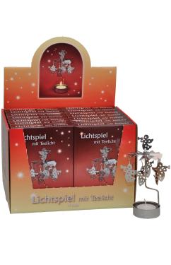 130100 - Knox \Twirly\ with tea candles - Display box of 14 units - 7\H x 10.5\W x 8\D