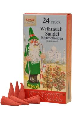 13130 - Knox Large Incense - Sandalwood Scent - Box of 24 Pcs - 5\H x 2.5\W x .75\D