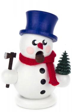 136-169 - Dregeno Incense Burner - Snowman with tree - 3.25\H x 2.5\W x 2\D