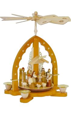 16033 - Richard Glaesser Pyramid - Nativity Scene - 10.5\H x 9.25\W x 9.25\