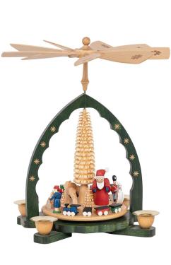 16047 - Richard Glaesser Pyramid - Santa with Toys - 10.5\H x 9\W x 9\D