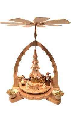 16072 - Richard Glaesser Pyramid - Santa, Children and Toys Natural - 9.5\H x 6\W x 7\D