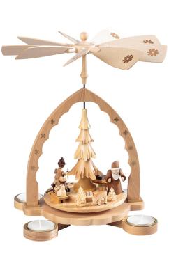 16082 - Richard Glaesser Pyramid - Santa with Children - 12\H x 8\W x 7\D