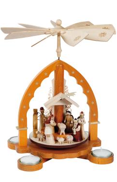 16093 - Richard Glaesser Pyramid - Nativity Scene - 10.5\H x 9.25\W x 9.25\