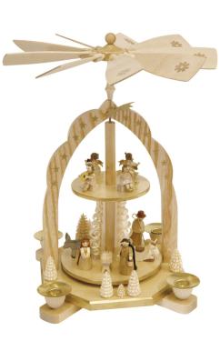 16213 - Richard Glaesser Pyramid - Nativity Scene and Angels - 11.75\H x 9.25\W x 9.25\'