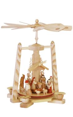 1623 - Richard Glaesser Pyramid - Nativity (Natural) - 10.75\H x 9\W x 9\D
