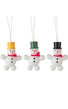 199-317 - Dregeno Ornament - 3-pc set of Assorted Snowmen - 2\H x 1.375\W x .75\D