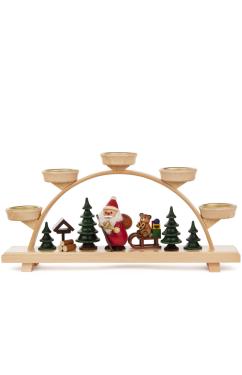 202-963 - Dregeno Candle Arch - Santa Claus and Bear - 6.5\H x 12.8\W x 2.15\D