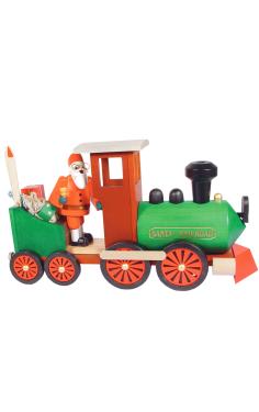 24004 - Richard Glaesser Incense Burner - Santa \ Train - 7\H x 12.5\W x 4.25\D