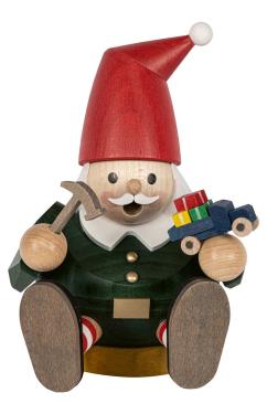26490  -  Richard Glaesser Smoker - Mini Sitting Elf  -  6\H x \W x \D