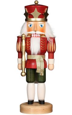 32-532 - Christian Ulbricht Nutcracker - Red King - 15\H x 5.5\W x 5\D