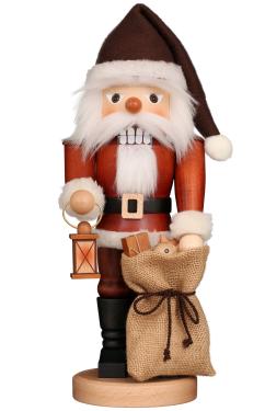 32-968 - Christian Ulbricht Nutcracker - Natural Santa With Lantern and Gift Bag - 16.25\H x 6\W x 5.5\D