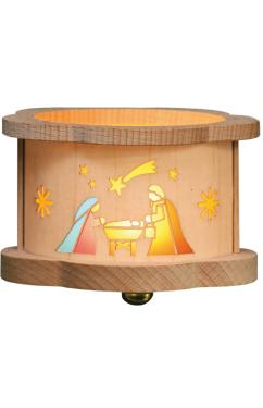 4388 - Richard Glaesser Tea light \Luminary\ - Nativity - 2.5\H x 3.25\W x 3.25\D