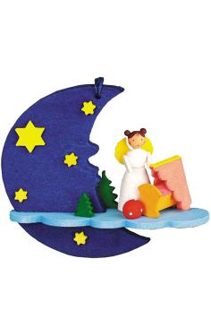 4556 - Graupner Ornament - Angel with Cradle/Moon - 2.75\H x 3.25\W x 1.25\