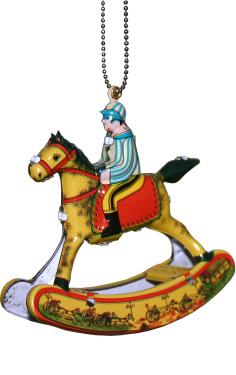 MM273 - Collectible Tin Ornament - RocKing Horse - 3.25\H x 3.25\W x 1.25\